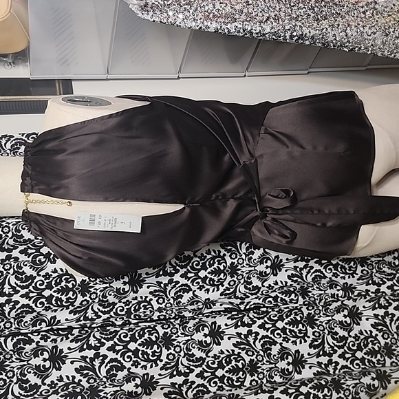 Cache Brown Silk halter solid top - Picture 4 of 7